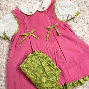 4pc Pink Corduroy Dress 12-24mo